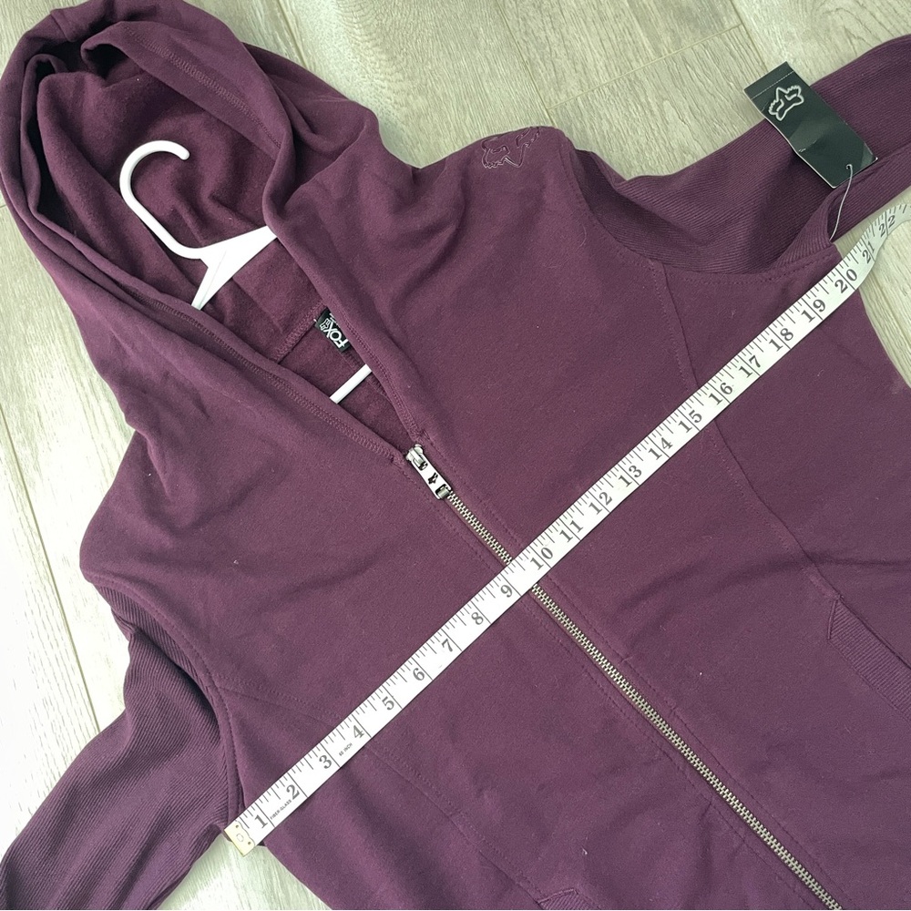 Fox Full-Zip Hoodie NWT long sleeve fitted womens Purple (large) 90s kidcore - Picture 3 of 6